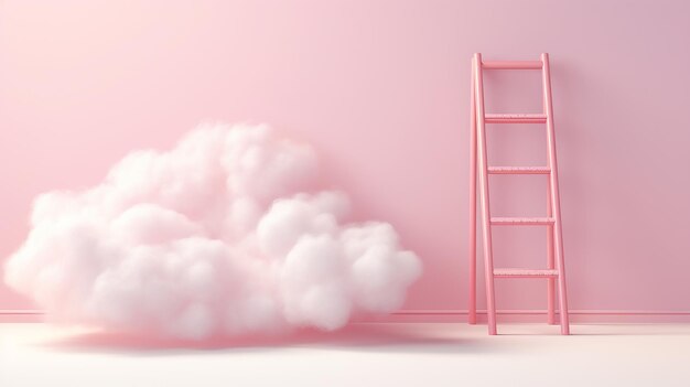 A Fluffy Cloud Ladder Near the Cloud