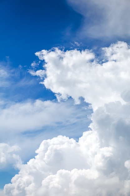 Fluffy clouds in the blue sky. Sky Background