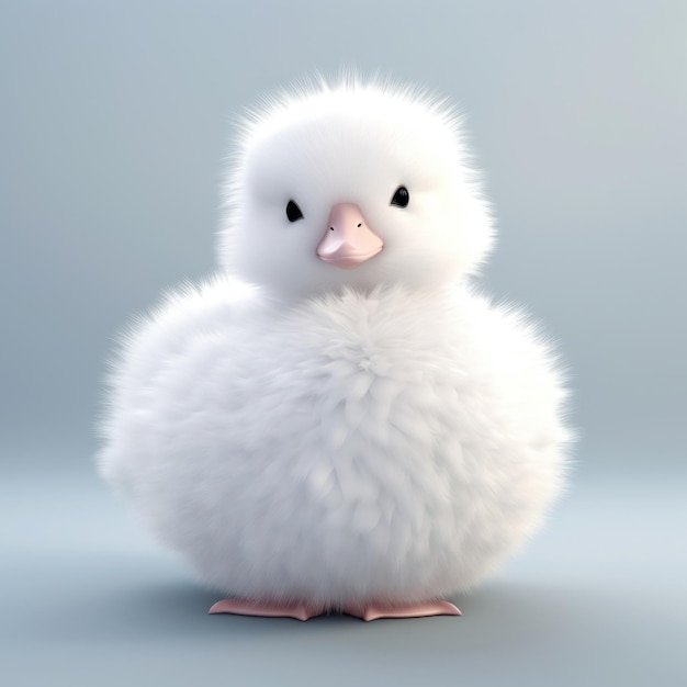 Fluffy fur white duck animal bird beak