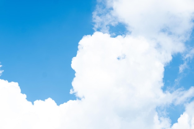 Fluffy and voluminous clouds in the blue sky