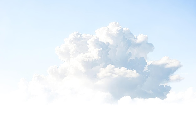 Fluffy White Clouds in Blue Sky