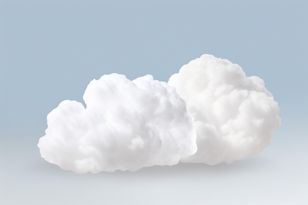 Fluffy White Clouds Isolated on a White Background