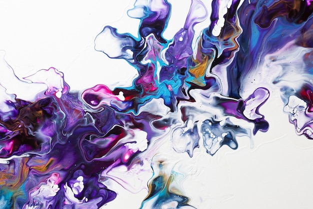 Fluid art abstract background. Colorful liquid paint texture