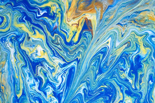 Fluid Art. Abstract colorful background, wallpaper. Mixing  paints. Modern art. Marble texture