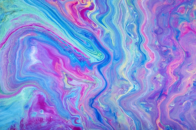 Fluid Art. Abstract colorful background, wallpaper. Mixing  paints. Modern art. Marble texture