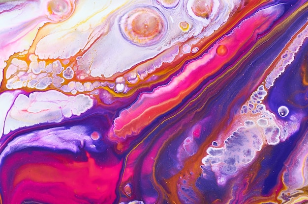 Fluid Art. Abstract colorful background, wallpaper. Mixing  paints. Modern art. Marble texture