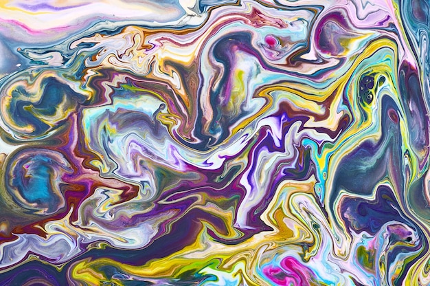 Fluid Art. Abstract colorful background, wallpaper. Mixing  paints. Modern art. Marble texture