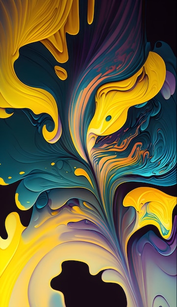 Fluid Art Abstract colorful background wallpaper Mixing paints Modern art