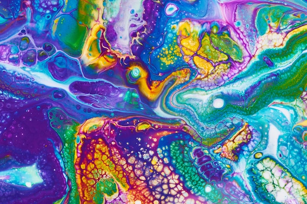 Fluid Art. Abstract colorful background, wallpaper, texture. Mixing  paints. Modern art. Marble texture