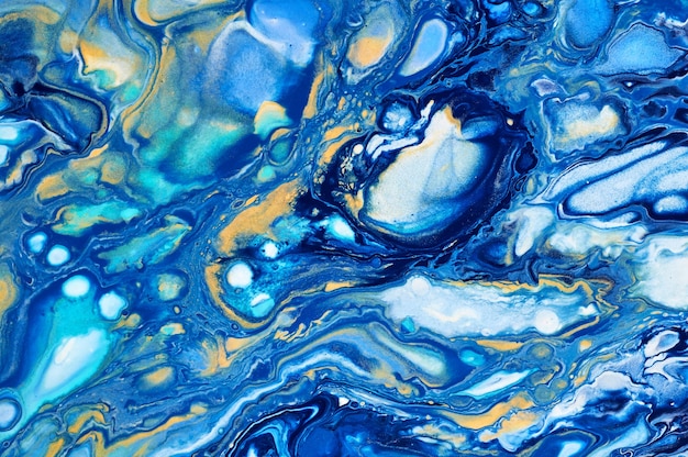 Fluid Art. Abstract colorful background, wallpaper, texture. Mixing  paints. Modern art. Marble texture