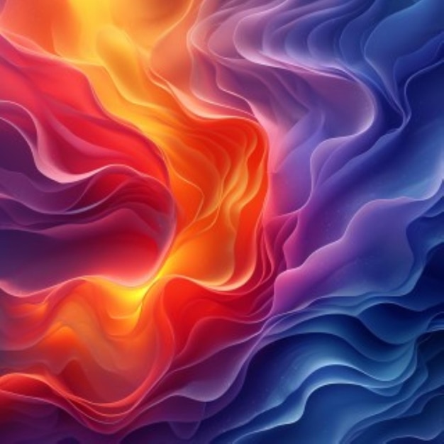 Fluid Art Symphony Abstract 3D Waves Background