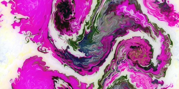 Fluid art texture. Abstract background with iridescent paint effect. Liquid acrylic picture with artistic mixed paints.