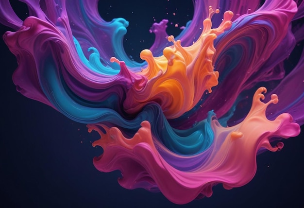 Fluid Background For Social Media Template Post and Colorful Wall Prints