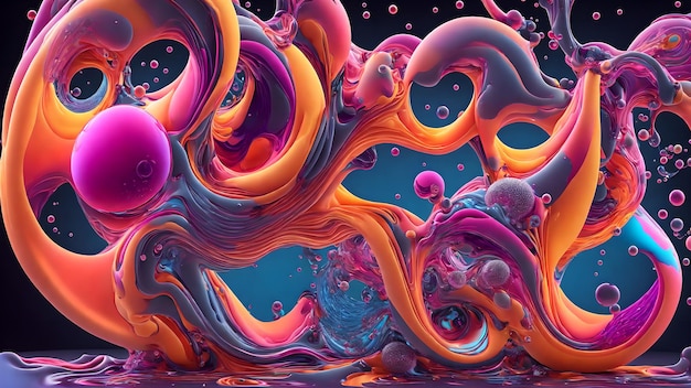 Fluid Bubble Dynamics background shadow 3d wallpaper