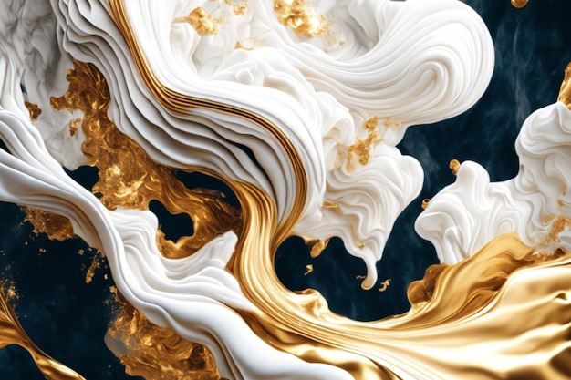 Fluid gold marble liquid abstract luxury background