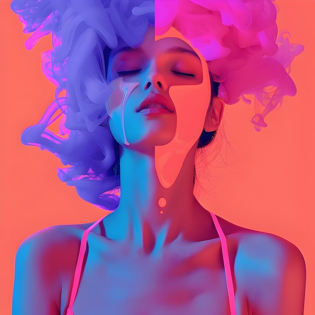 Fluid Ink Merges with Smoke in Symmetrical Fashion Swimming Photoshoot