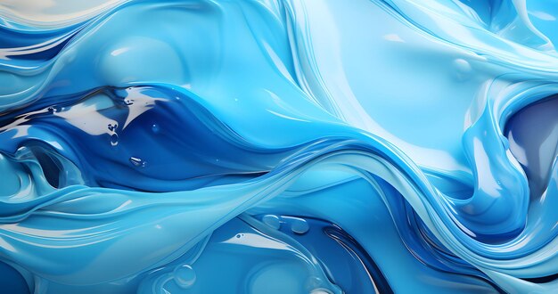 Fluid oil texture Blue background Background concept