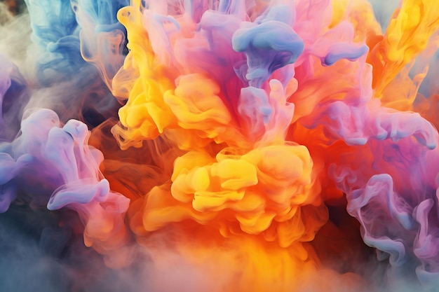 Fluid smoke paint pouring background