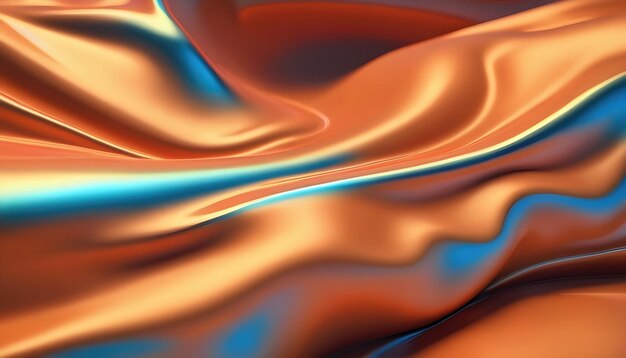 Fluid smooth abstract metallic holographic colored shape background