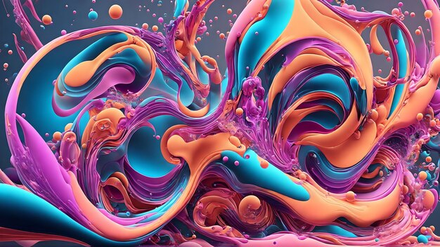 Fluid Wave and Bubble Dynamics shadow 3d wallpaper