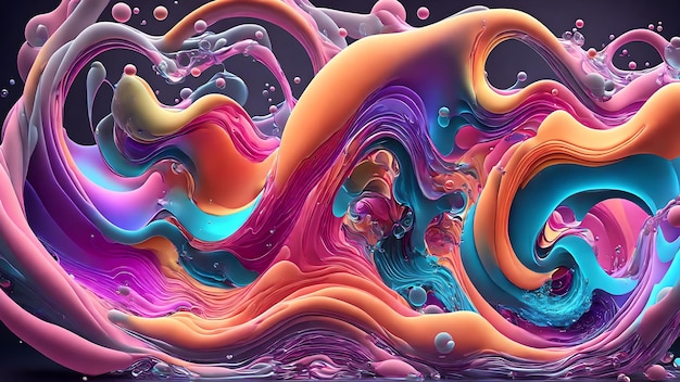 Fluid Wave and Bubble Dynamics shadow 3d wallpaper