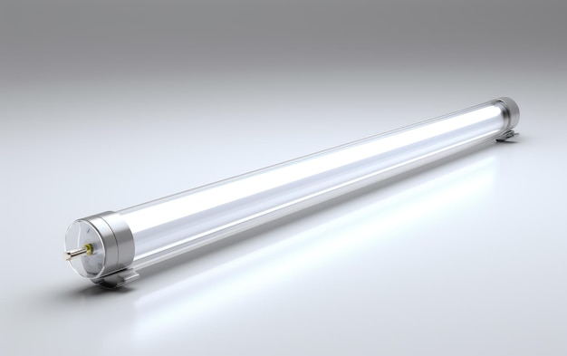 Fluorescent Tube Light On White Background