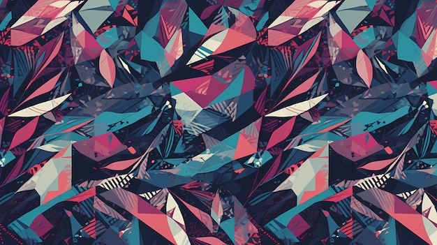 A flurry of angular shapes background digital art illustration