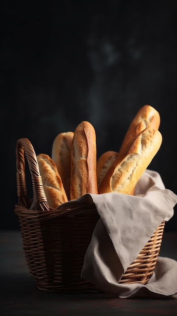 Flute Baguette Breads for Advertisement Bakeries Supermarkets and More