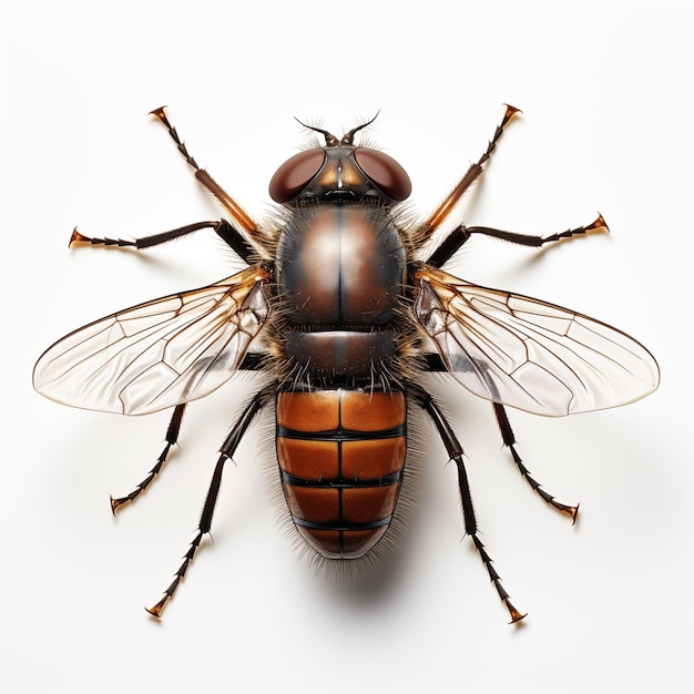 Fly insect on white background