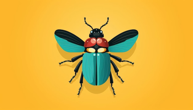 Fly metamorphosis flat design top view insect animation vivid