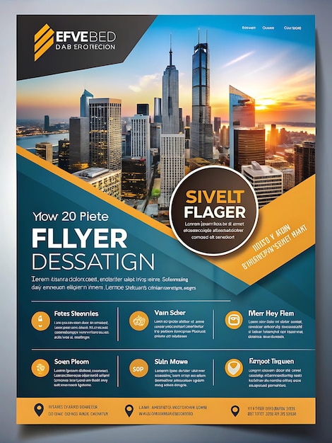 Flyer design template leaflet cover and presentation book cover