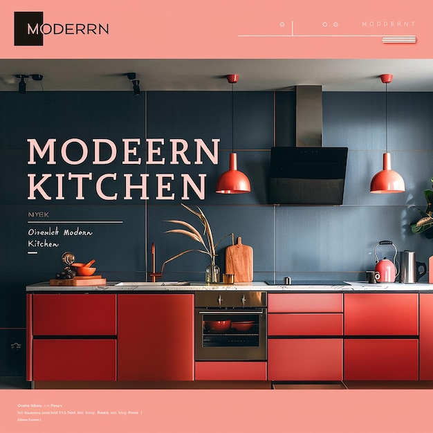 Flyer design with kitchen illustration