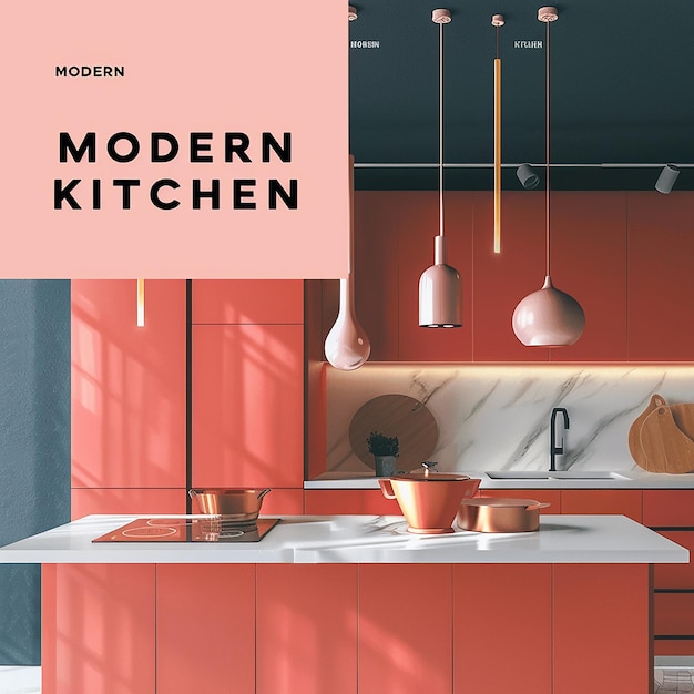 Flyer design with kitchen illustration