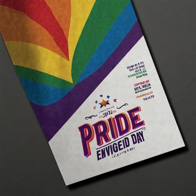 Photo a flyer that says  pride day  is on a gray background