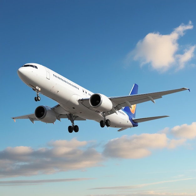 Flying airplane isolated on transparent background