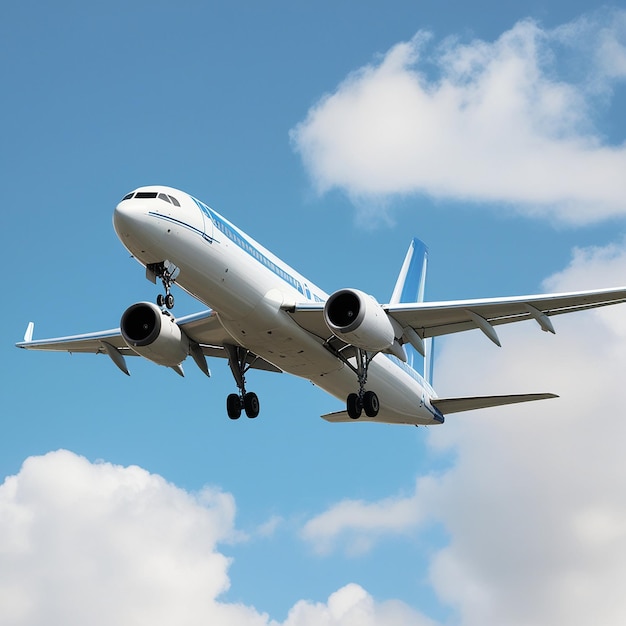 Flying airplane isolated on transparent background