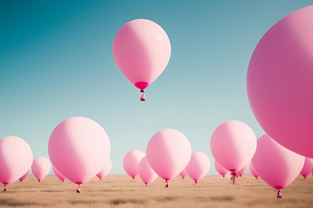 flying balloons with gift boxes