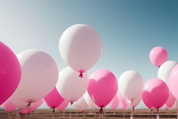 flying balloons with gift boxes