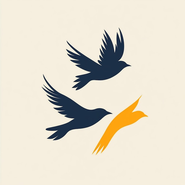 Flying bird logo vector art illustration