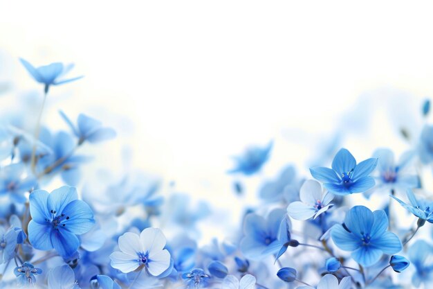 Photo flying blue flowers border backgrounds blossom nature