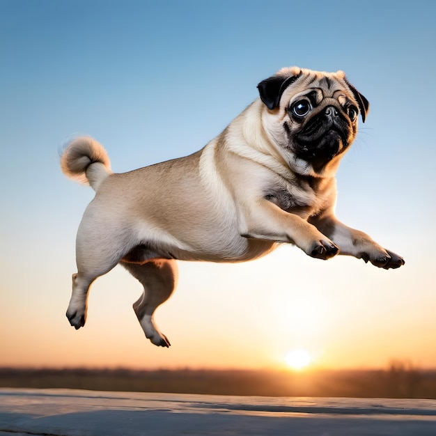 Flying dog pug