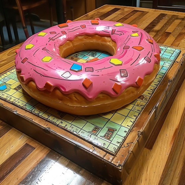 Flying Frosted sprinkled donuts Stack of different donuts Chocolate donut Strawberry Donut Pink