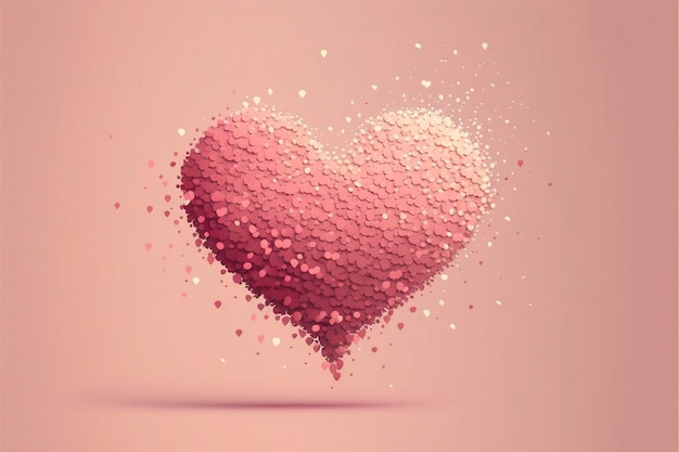 Flying heart shaped sparkles