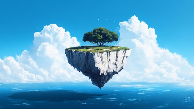 Photo flying island in the sky