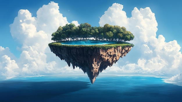 Photo flying island in the sky