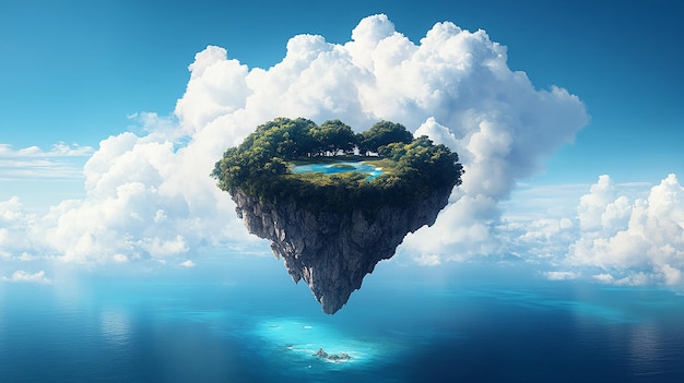 Photo flying island in the sky