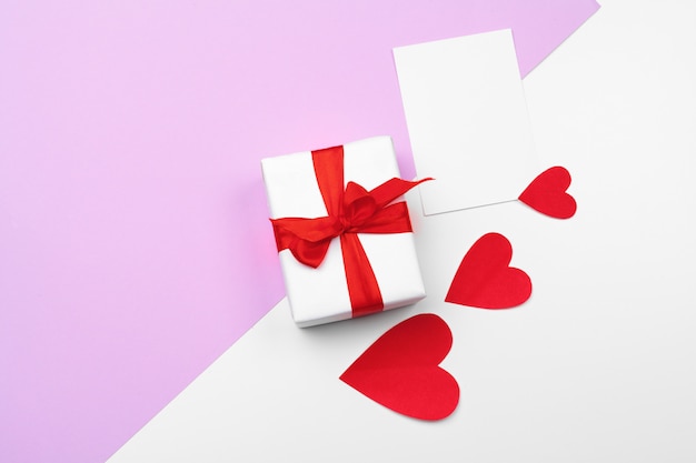 Flying red paper hearts. Valentine's Day. love. Copy space.