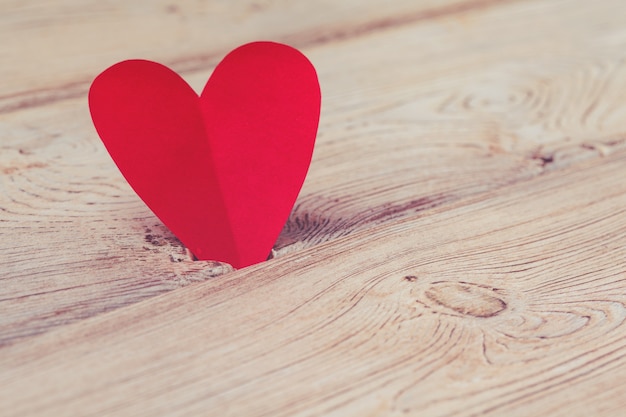 Flying red paper hearts. Valentine's Day. Symbol of love. Copy space.