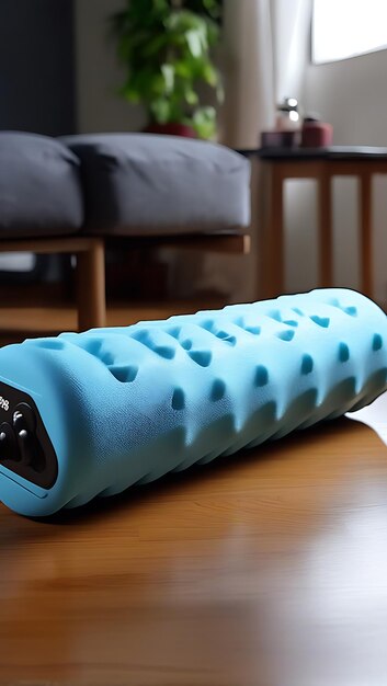 Photo foam roller with a multi grid texture for enhanced myofascial release in a studio environment