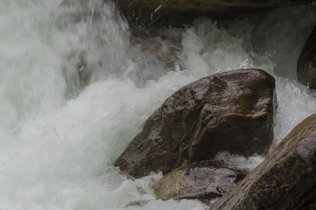 Foaming water and rocks